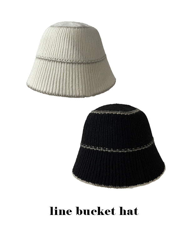 라인 벙거지 모자